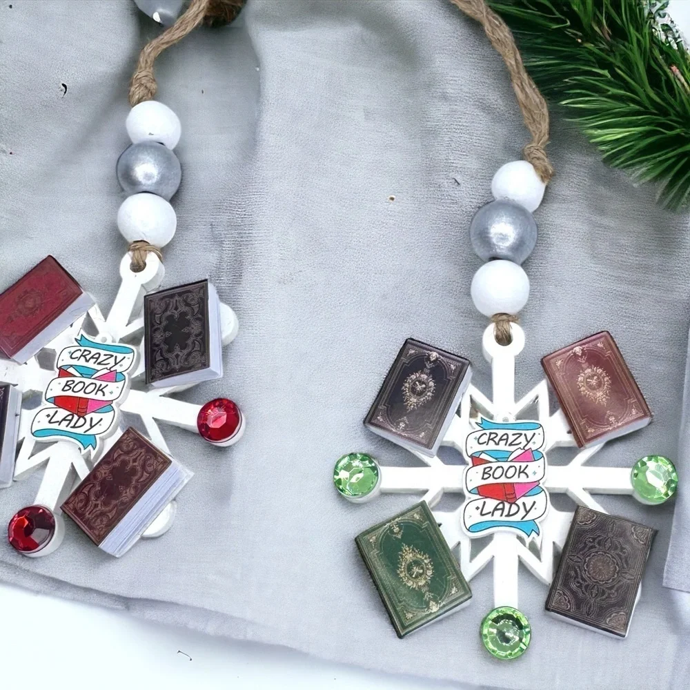 Crazy Book Lady Christmas Ornament: A Whimsical Tribute to Book Lovers! Handmade
